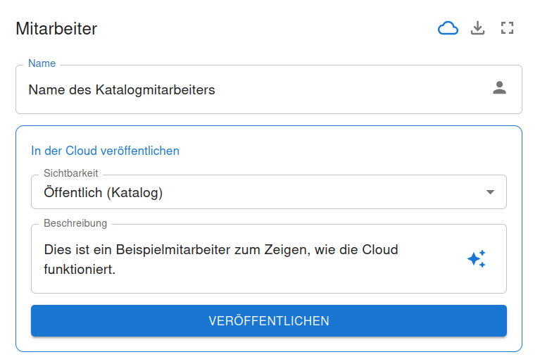 Markierung des Wolken-Symbols in den Mitarbeitereinstellungen